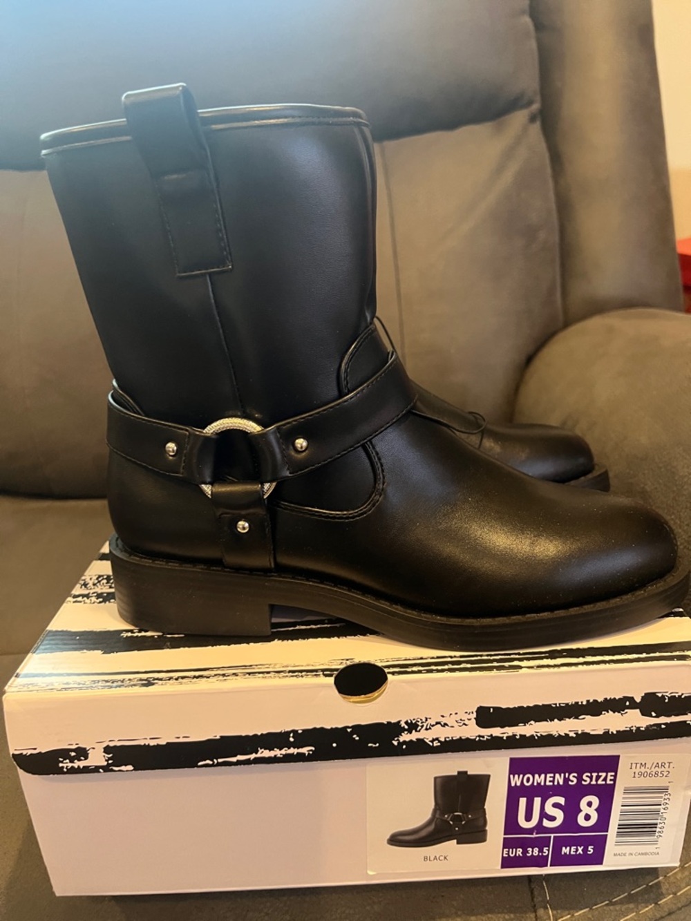Dolce Vita Black Mid-Calf Harness Moto Boots